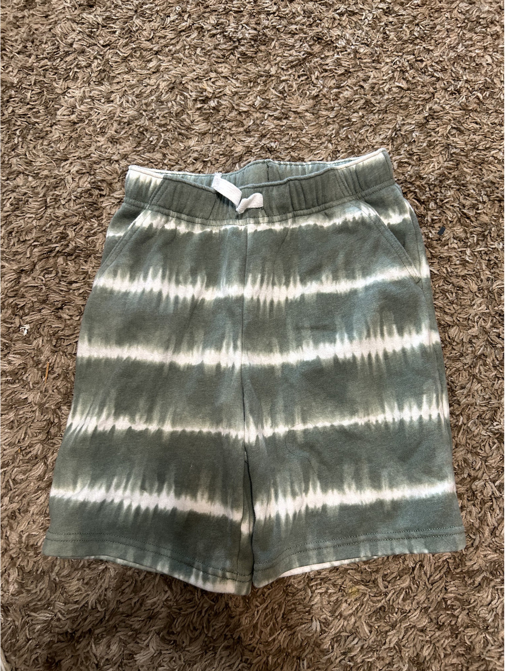 Jumping Beans Boys' Green and White Tie-Dye Shorts Size 8